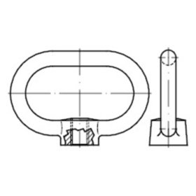 Bügelmuttern für Verschlüsse DIN 28129 Stahl C35E verzinkt blau M16 2 x 25mm