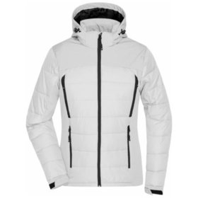 James & Nicholson - Damen Hybrid Thermojacke JN1049, weiß, Größe M