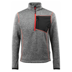 MASCOT® - Reims Strickpullover mit kurzem Reißverschluss HARDWEAR, Grau-meliert, Größe M