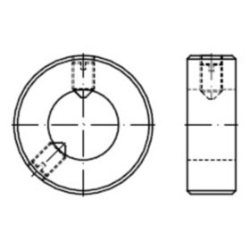 Stellringe mit Gewindestift-leichte Reihe, DIN 705 A Stahl blank ø85 x 125 x 22mm