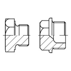 Verschlussschraube Bund/Außensechskant DIN 7604-A Stahl M18x1,5