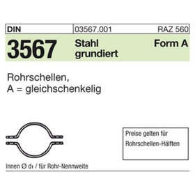 Rohrschellen-Hälften DIN 3567 Stahl grundiert ø220mm NW 200