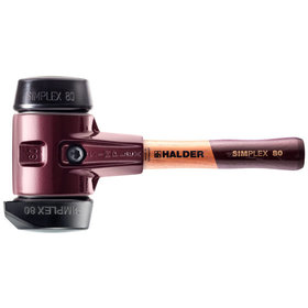 HALDER - SIMPLEX-Schonhammer, Gummikomposition, mit Standfuß, mit Tempergussgehäuse und hochwertigem extra kurzen Holzstiel  3022.282