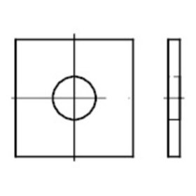 Vierkantscheiben für Holzbau, DIN 436 Stahl blank ø11 x 30x 3mm