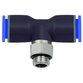 RIEGLER® - T-Steckverschraubung »Blaue Serie«, drehbar, G 3/8" außen Ø 14mm