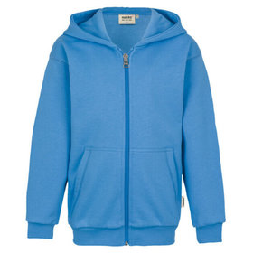 HAKRO - Kinder Kapuzen-Sweatjacke Premium 620, malibublau, Größe 128