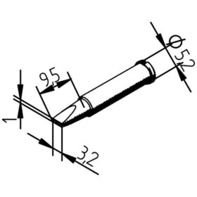 Ersa - Lötspitze Serie 0102, Meißelform, CDLF32/3,2mm, gerade, 1 Stück