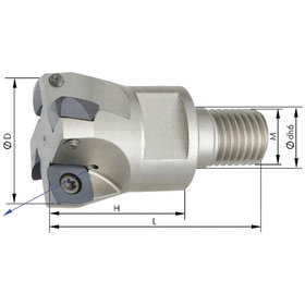 Einschraubfräser HFC mit Innenkühlung ø25mm Z 2 für ZD09