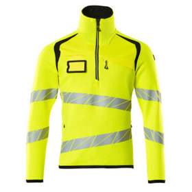 MASCOT® - Strickpullover mit kurzem Reißverschluss - ACCELERATE SAFE - hi-vis Gelb/Schwarz, Gr. 2XL