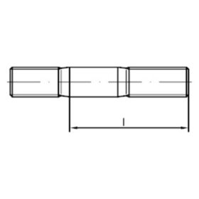 Stiftschraube Einschraubende ≈ 2d DIN 835 Stahl 5.8 M6 x 35mm