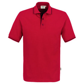 HAKRO - Poloshirt Casual 803, rot/schwarz, Größe XL