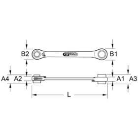 KSTOOLS® - 4 in 1 GEARplus umschaltbar Doppel-Ratschenringschlüssel-Satz, 2-teilig 21-34mm
