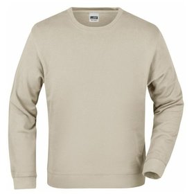 James & Nicholson - Sweatshirt French Terry JN057, stein-grau, Größe S