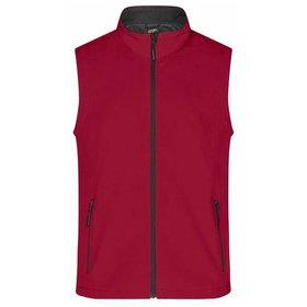 James & Nicholson - Herren Softshell Weste JN1128, rot/schwarz, Größe XL