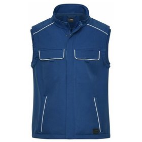 James & Nicholson - Workwear Softshellweste JN883, dunkel-königs-blau, Größe 3XL