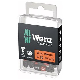 Wera® - Bit Impaktor 1/4" DIN 3126 C6,3 PH3 x 25mm 10er Pack