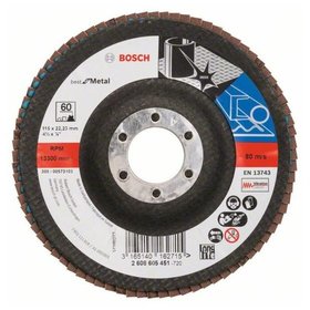 Bosch - Fächerschleifscheibe X571 Best for Metal gewinkelt ø115mm Körnung 60 (2608605451)