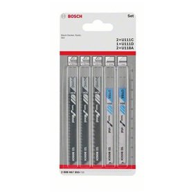 Bosch - 5-tlg. Stichsägeblatt-Set Wood and Metal, U-Schaft U 111 C, U 111 D, U 118 A (2608667855)