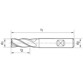 GÜHRING® - Ratiofräser lang DIN 6527 VHM Typ ALU Schaft HB Z4 4mm