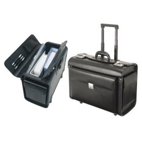 Alassio® - Pilotenkoffer/Trolley, 49x25x40cm, schwarz, 92705, Leder, Laptopfach