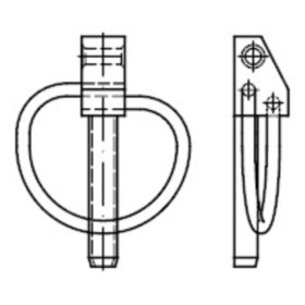 E-NORMpro - Klappstecker  leichte Ausführung DIN 11023 Stahl galvanisch verzinkt  4,5 x 42