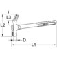 KSTOOLS® - Klauenhammer mit Fiberglasstiel, 700g