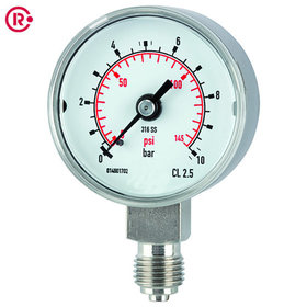 RIEGLER® - Standardmanometer, Edelstahl, G 1/4" unten, 0-60,0 bar, Ø 50