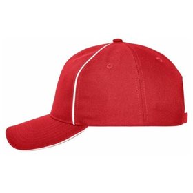 James & Nicholson - 6 Panel Workwear Cap MB6234, rot, Einheitsgröße