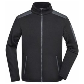 James & Nicholson - Herren Strick Fleecejacke JN591, schwarz/carbon, Größe M