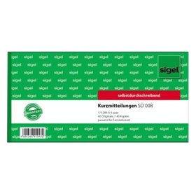 sigel® - Kurzmitteilung SD008 1/3 DIN A4 quer 2x40 Blatt