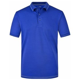 James & Nicholson - Herren Poloshirt Elastic JN569, königs-blau/weiß, Größe 3XL