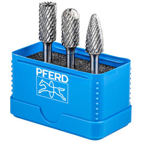 PFERD - Hartmetall Hochleistungsfrässtift Set ALLROUND 3-tlg. Ø 12mm Schaft-Ø 6mm universal grob