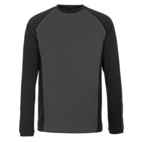 MASCOT® - T-Shirt, Langarm UNIQUE, Dunkelanthrazit/Schwarz, Größe L