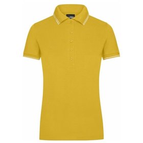 James & Nicholson - Damen Elastic Poloshirt JN985, sonnen-gelb/weiß, Größe L