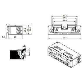 Openers & Closers - Elektro-Türöffner,mit Fallengleitdeckel 5U1X21 AC/DC, B 17,4, H 65,5, T 31,4