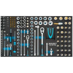 HAZET - Steckschlüssel Satz 163-481/194, Vierkant 6,3mm (1/4"), Vierkant 12,5mm (1/2"), Sechskant 6,3 (1/4"), Außen Sechskant-Tractionsprofil