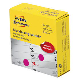 AVERY™ Zweckform - 3850 Markierungspunkte, 10mm, 1 Pack/800 Etiketten, magenta