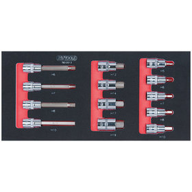 KSTOOLS® - SCS CHROMEplus 1/2" Bit-Stecknuss-Satz, 13-teilig in 1/3 Systemeinlage