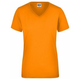 James & Nicholson - Damen Workwear T-Shirt Signal JN1837, neon-orange, Größe XXL