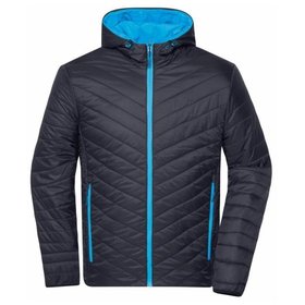 James & Nicholson - Herren Wende-Steppjacke Sorona JN1092, navy-blau/aqua-blau, Größe XXL