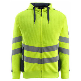 MASCOT® - Corby Kapuzensweatshirt mit Reißverschluss - SAFE SUPREME - hi-vis Gelb/Schwarzblau, Gr. L