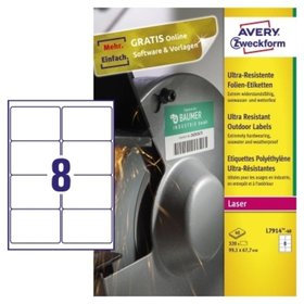 AVERY™ Zweckform - L7914-40 Folienetikett 99,1, x 67,7 mm 320er-Pack,weiß