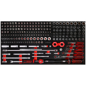 KSTOOLS® - 1/4" + 3/8" Steckschlüssel-Satz in Schaumstoffeinlage, 213-teilig