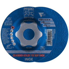 PFERD - CC-GRIND-SOLID Schleifscheibe 115x22,23 mm COARSE Speziallinie SGP INOX für Edelstahl