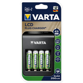 VARTA® - LCD Plug Charger+ 4x 56706
