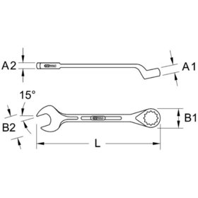 KSTOOLS® - Ringmaulschlüssel, gekröpft, 6mm