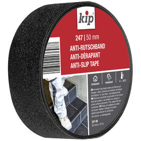 kip® - Anti-Rutsch-Klebeband mit PVC-Träger und Aluminiumoxydbeschichtung schwarz