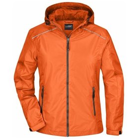 James & Nicholson - Damen Regenjacke JN1117, orange/carbon, Größe S