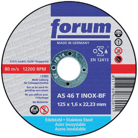forum® - Trennscheibe für Edelstahl 125x1,6mm gerade