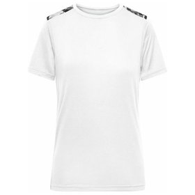 James & Nicholson - Damen Recycled Kurzarm Sportshirt JN523, weiß/schwarz, Größe XL